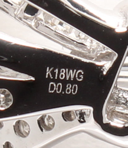 美品 ペンダント K18WG ダイヤ 0.80ct リボンモチーフ      レディース  (ネックレス)
