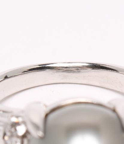 PT900 Pearl 11.2mm เพชร 0.38ct แหวนผู้หญิงขนาดหมายเลข 10 (แหวน)