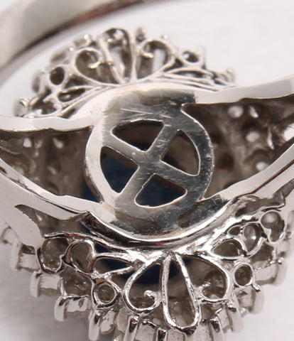 pt900 sapphire 2.13ct เพชร 0.65ct แหวนผู้หญิงขนาดหมายเลข 11 (แหวน)