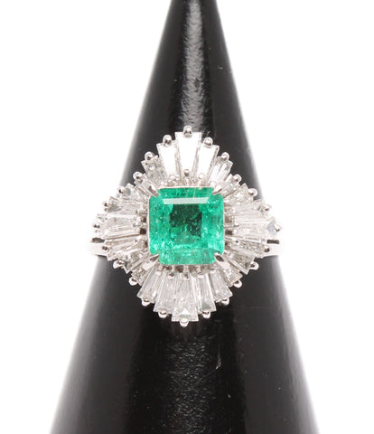 PT900 Emerald 1.05CT钻石1.15CT环女士尺寸第10（环）