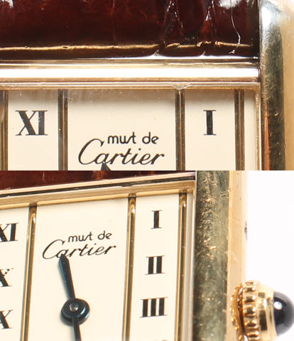 // @卡地亚手表桅杆坦克禁梅尔石英白人女士的Cartier