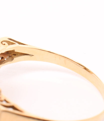 K18老欧洲璀璨切割钻石珍珠3毫米古董设计戒指女士SIZE 16（Ring）