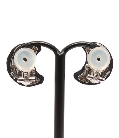 Earrings Pt900K 14WG Crescent Motif Ladies (Pierce Earrings)