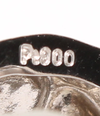 Pt900K 14WG Crescent Motif女士耳环（皮尔斯耳环）