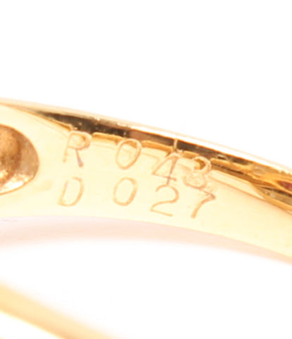ring K18 Ruby 0.43CT钻石0.27CT女性尺寸第11号（环）