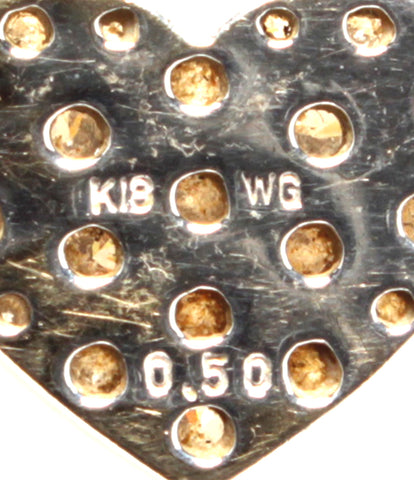 Necklace K18WG Diamond 0.50ct Heart Motif Ladies (Necklace)