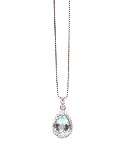 // @美容产品项链K14WG K14 Aquamarine 1.12CT钻石0.20ct女性（项链）
