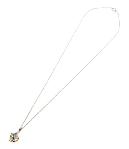 Necklace Pendant Pt900 Chain Pt850 Citrine Ladies (Necklace)