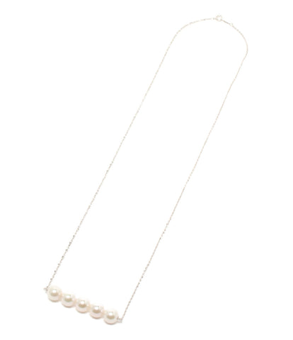 21471120 美品 ネックレス K18WG アコヤ本真珠      レディース  (ネックレス)