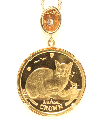 21471120 สร้อยคอ K24 K18 เหรียญ Isle of Man Cat 1996 เพชร 0.05ct ผู้หญิง (สร้อยคอ)