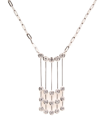 Good Condition Necklace K18WG Diamond 0.4ct Ladies (Necklace)