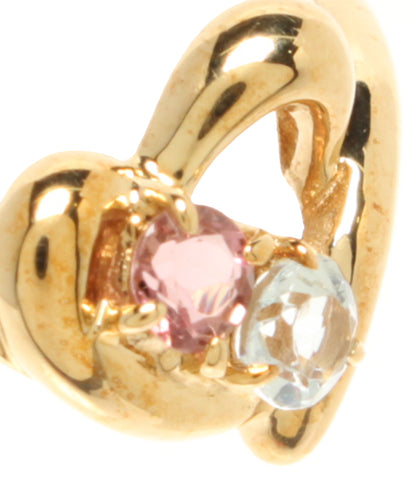 Ring K18 Pink Tourmaline Aquamarine Ladies SIZE No. 11 (Ring)