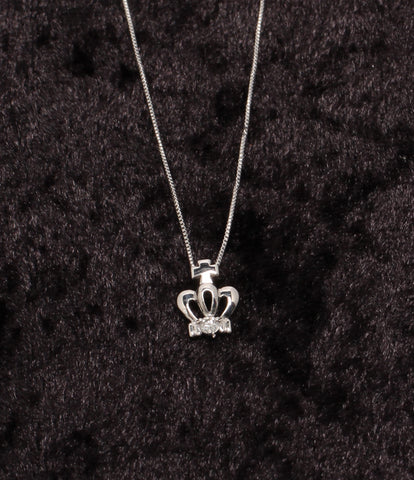 21471120 Necklace K18WG Diamond 0.05ct Ladies (Necklace)