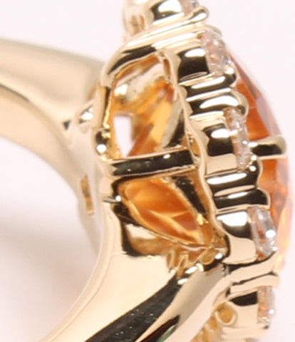 漂亮的商品戒指K18黄水晶1.36ct钻石0.19ct女士尺寸13(戒指)