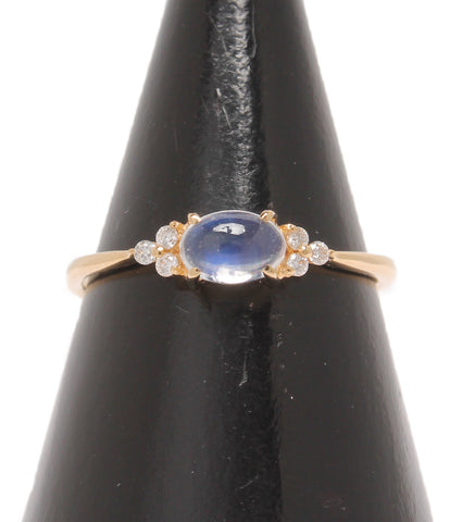 戒指K18皇家蓝星石钻石0.06CT黄色女性尺寸14号（环）Bizoux