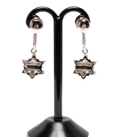 Beauty Product Earring PT850 Diamond 1.08CT Snow Crystal Motif Snowflake Women (Earrings / Earrings)
