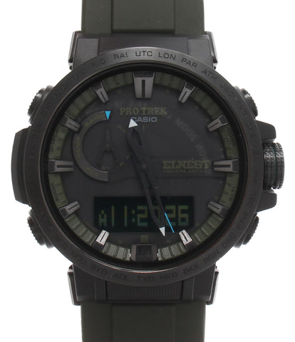 カシオ 美品 腕時計 ELNEST CREATIVE ACTIVITYコラボレーションモデル  PRO TREK ソーラー  PRW-60ECA  メンズ   CASIO