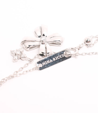 New Year's Eve Necklace K18WG Diamond 0.15ct Flower Motif Pendant Women (Necklace) Nina Ricci
