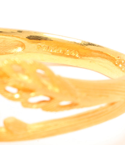 แหวนแหวน K24 YG เงินบริสุทธิ์ดอกไม้ Motif ผู้หญิงขนาด 11 (แหวน) Prima Gold