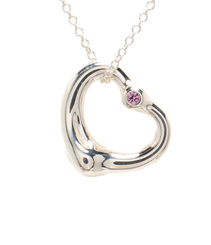 Tiffany美容产品项链SV925粉红色蓝宝石张开心脏小吊坠女性（项链）Tiffany＆Co。