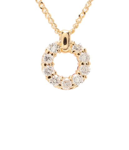 Beauty Pendant Necklace K18 Ruby 0.49ct Diamond 0.31ct Ladies (Necklace)