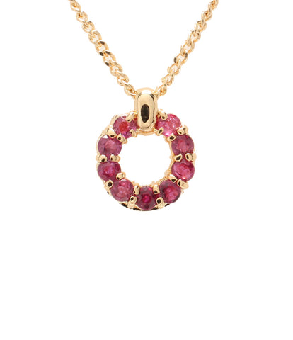 Beauty Pendant Necklace K18 Ruby 0.49ct Diamond 0.31ct Ladies (Necklace)