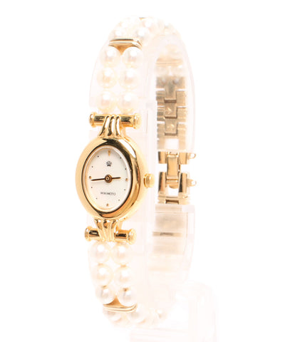 Mikimoto Watch Jal Limited 2-Forial Pearl呼吸宝宝珍珠石英壳NNS-8014PF女性Mikimoto