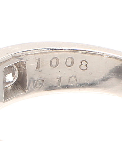แหวนแหวน PT900 เพชร 1.008ct Para Battle Marine 0.10ct ขนาดสตรีหมายเลข 11 (แหวน)