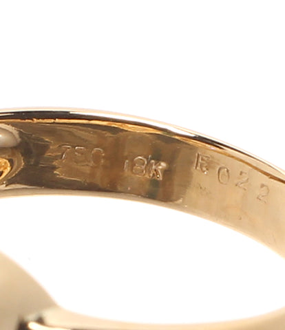 美品 リング 指輪 K18 エメラルド 0.22ct ダイヤ 0.30ct リボン