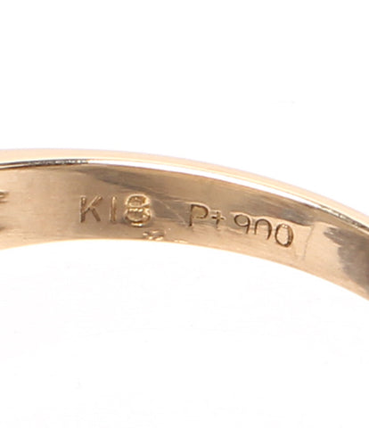 リング 指輪 K18 Pt900 ダイヤ 0.16ct      レディース SIZE 15号 (リング)