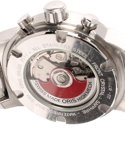 オリス 腕時計 クロノグラフ ビッグクラウン 自動巻き ブラック 674