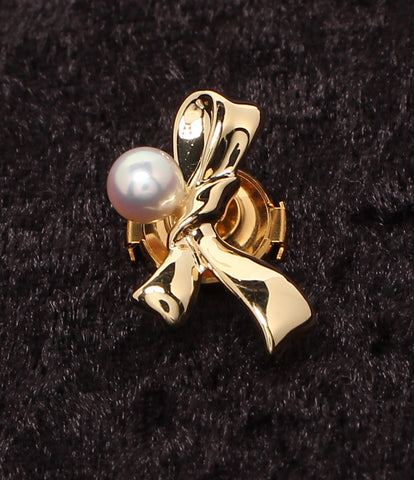 K18 真珠 リボン ピンブローチkaojewelry