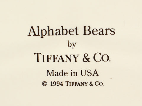 ティファニー 美品 ベビー食器セット マグカップ プレート 2点セット  アルファベットベアーズ ALPHABET BEARS       Tiffany＆Co.