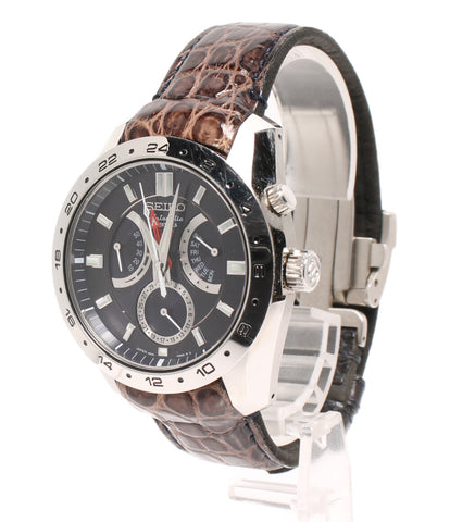 セイコー  腕時計 メカニカル GMT 自動巻き ブラック 4S36-00A0 メンズ   SEIKO