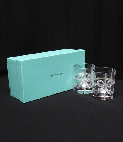 ティファニー 美品 グラス タンブラー 2点セット ペア リボン  ボウグラス       Tiffany＆Co.