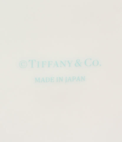 ティファニー  プレート 皿 2点セット 19cm  プラチナブルーバンド       Tiffany＆Co.