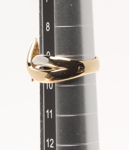 美品 リング 指輪 K18 Pt900 ダイヤ0.01ct イルカ ドルフィンモチーフ      レディース SIZE 9号 (リング)