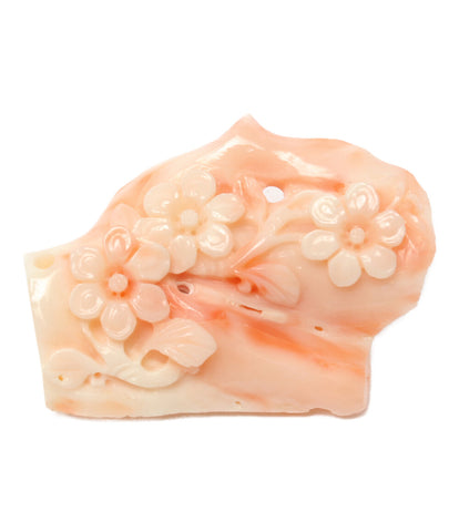 美品 帯留 珊瑚 ピンクコーラル フラワー 花柄　      レディース  (複数サイズ)