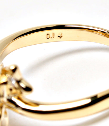 美品 リング 指輪 K18 ダイヤ0.14ct リボンモチーフ      レディース SIZE 10号 (リング)