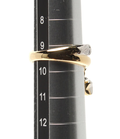美品 リング 指輪 K18 Pt900 ダイヤ0.37ct 星モチーフ      レディース SIZE 9号 (リング)