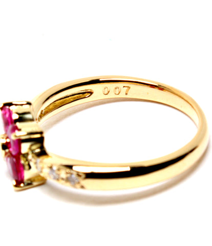 美品 リング 指輪 K18 ルビー0.59ct ダイヤ0.07ct      レディース SIZE 8号 (リング)