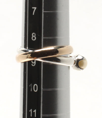ヨンドシー  2連リング 指輪 K10 SV パール      レディース SIZE 8号 (リング) 4℃