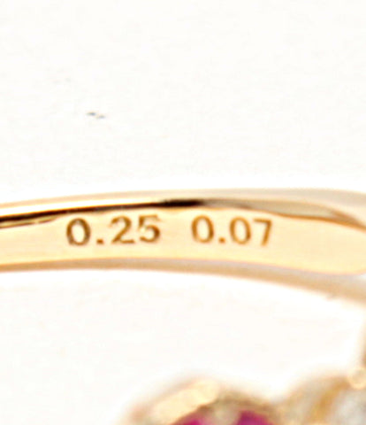 美品 リング 指輪 K18 ルビー0.25ct ダイヤ0.07ct      レディース SIZE 12号 (リング)