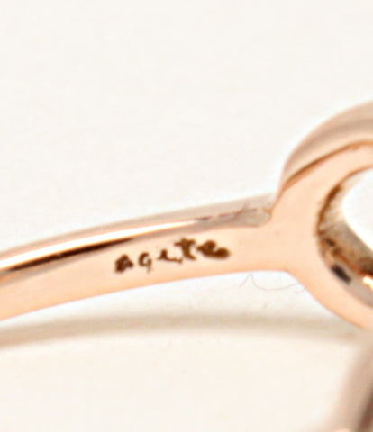 アガット 美品 ピンキーリング 指輪 K10 ダイヤ0.03ct リボンモチーフ      レディース SIZE 3号 (リング) agete