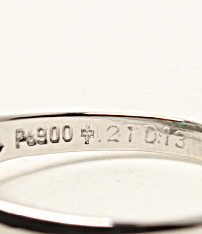 美品 リング 指輪 Pt900 エメラルド0.21ct ダイヤ0.13ct      レディース SIZE 9号 (リング)