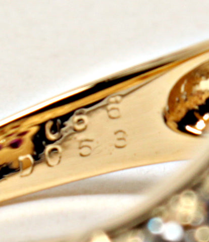 美品 リング 指輪 K18 ルビー0.66ct ダイヤ0.53ct フラワーモチーフ      レディース SIZE 8号 (リング)