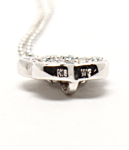 ネックレス K18WG ダイヤ ブルーダイヤ 0.16ct      レディース  (ネックレス)