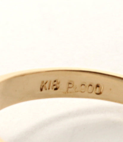 美品 リング 指輪 K18 Pt900 パール 8mm ダイヤ 0.06ct      レディース SIZE 11号 (リング)