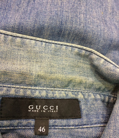 Gucci Dungaree denim embroidered shirts Men's SIZE 46 (L) GUCCI