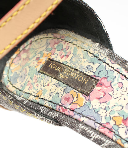 Louis Vuitton Beauty Sandals ดอกไม้ดอกไม้ส้นสูง Monogram Denim ผู้หญิงขนาด 371/2 (m) Louis Vuitton